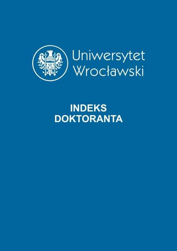 Załącznik Nr 6 WZÓR INDEKSU DOKTORANTA okładka: 145 mm x