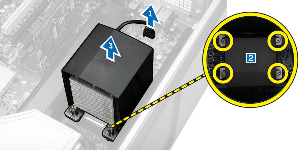 Instalowanie wentylatora systemowego 1. Umieść wentylatory w zestawie i przymocuj pierścienie. 2. Umieść zespół wentylatora w ramie montażowej komputera. 3.