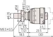 Z nakrętką mocującą Płaska 29 mm 71 6 86,90 148-313 0-6,5 mm 9,5 mm Płaska Sferyczna (SR4) 15 mm 26