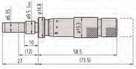 Końcówka wrzeciona Waga g Cena 153-101 0-15 mm 9,5 mm 0,01 mm Gładka Płaska (węglikowa) 70 128,00 153-203 0-25 mm 9,5 mm 0,01 mm Gładka Płaska (węglikowa)