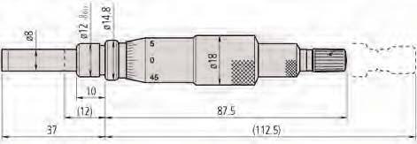 Tuleja Końcówka wrzeciona Waga g Cena 153-201 0-25 mm 9,5 mm 0,01 mm Gładka Płaska (węglikowa) 125 142,00 153-202 0-25 mm 9,5 mm 0,001 mm Gładka Płaska