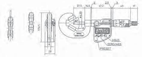 314-251-10 Nr Zakres Dokładność Uwagi Waga g Cena 314-251-10 1-15 mm ±4 μm z rowkiem 275 765,00 314-261-10 1-15 mm ±4 μm - 275 765,00 314-252-10 10-25 mm ±4 μm z rowkiem 410 800,00 314-262-10 10-25