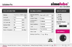Prawidłową ilość środka smarnego można dobrać przy pomocy programu Calculation Pro dostępnego na stronie internetowej producenta www.simatec.com.