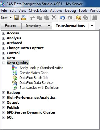 SAS Data Integration Studio Predefiniowane