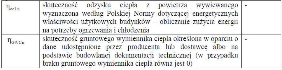 5. Zastosowanie wentylacji mechanicznej nawiewnowywiewnej z odzyskiem ciepła H ve s ocn c a a [1 (1 k b