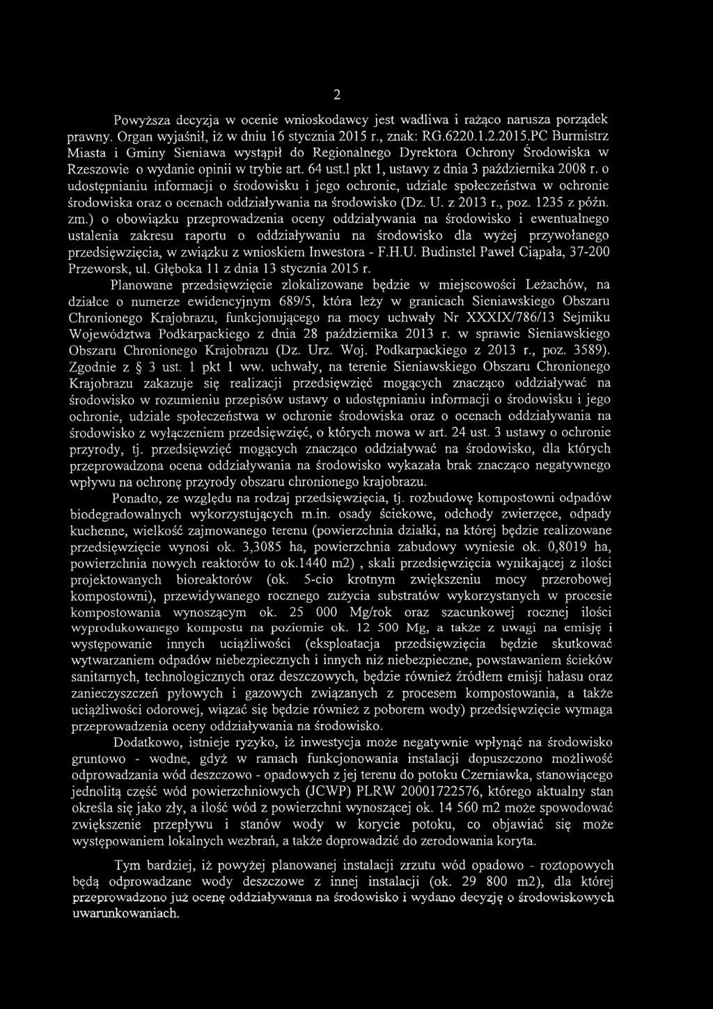 l pkt 1, ustawy z dnia 3 października 2008 r. o udostępnianiu informacji o środowisku i jego ochronie, udziale społeczeństwa w ochronie środowiska oraz o ocenach oddziaływania na środowisko (Dz. U.