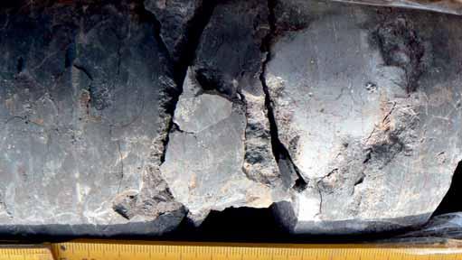 Arrows indicate enlarged portions of the core Steinmergelkeuper ze œrodkowego kajpru niemieckiego (Becker i in., 2008; Grabow Formation w Szulc, 2007, ryc. 37 i Franz, 2008, s. 32; patrz ryc. 7).
