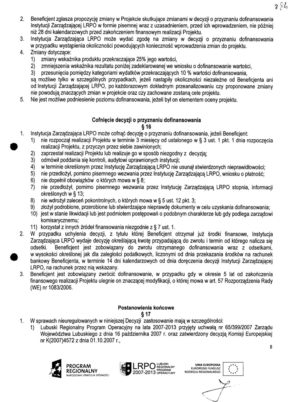 2. Beneficjent zgtasza propozycj?