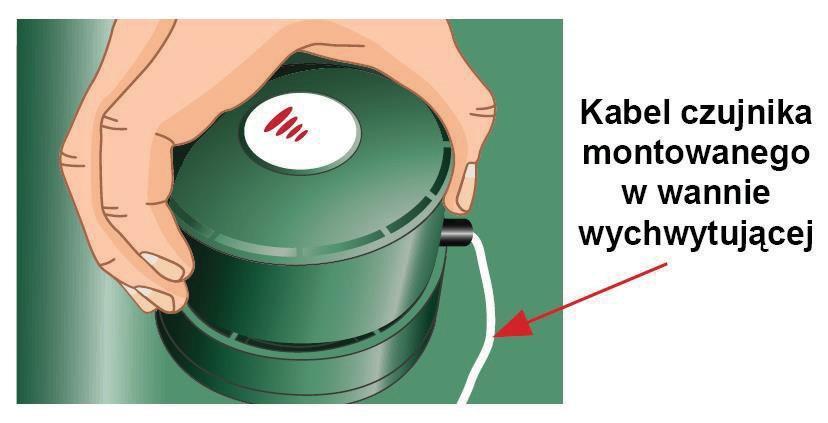 PRZYMOCOWANIE NADAJNIKA DO PODSTAWY Wkręcić nadajnik (element C) w podstawę (element D). Upewnić się, że nadajnik jest ustawiony pionowo w górnej części zbiornika i właściwie wypoziomowany.