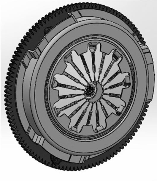 Parametry tarczy: średnica tarczy sprzęgła: 220mm, średnica blach tłumika drgań skrętnych: 195mm, grubość blach tłumika drgań skrętnych: 7,5mm, średnia rozstawu sprężyn: 170mm. Rys. 5.