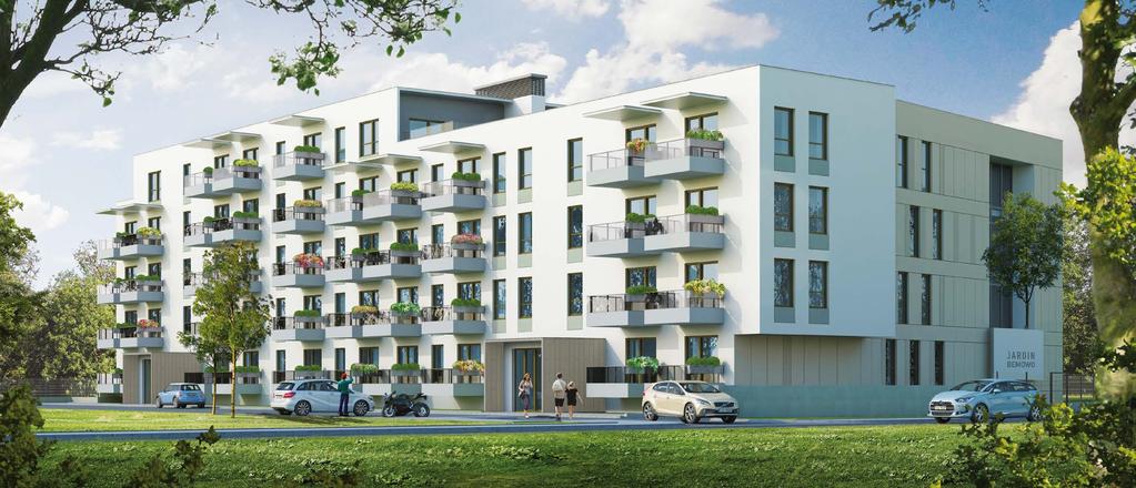 Zielona architektura 4-piętrowy budynek zaprojektowano na oryginalnym, nieregularnym rzucie.