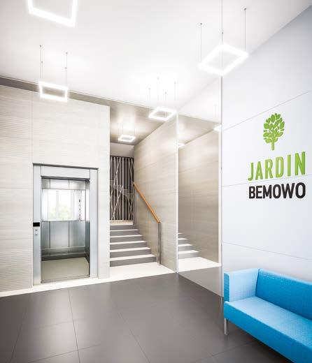 Wizytówkę Jardin Bemowo stanowi okazałe drzewo posadzone we wnęce jednej z fasad.