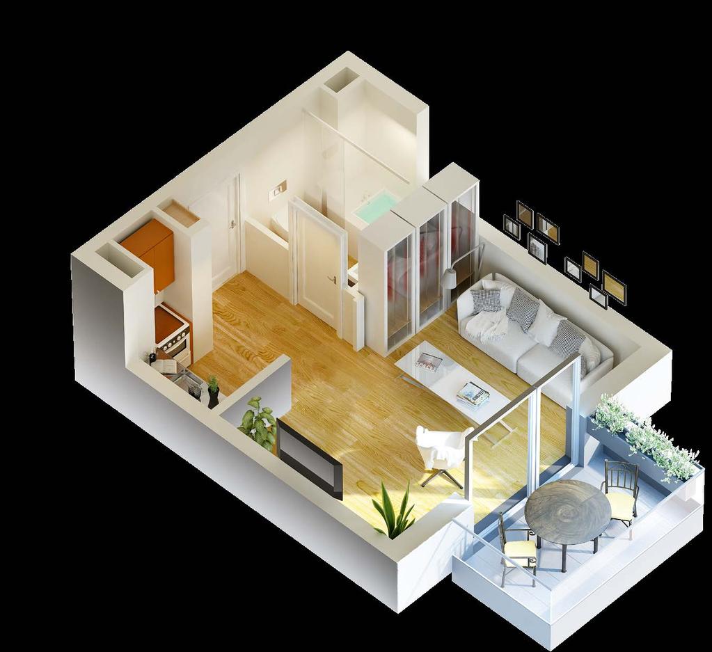Przykładowe plany mieszkań W inwestycji znajdują się 82 mieszkania o metrażach od 25 m² do