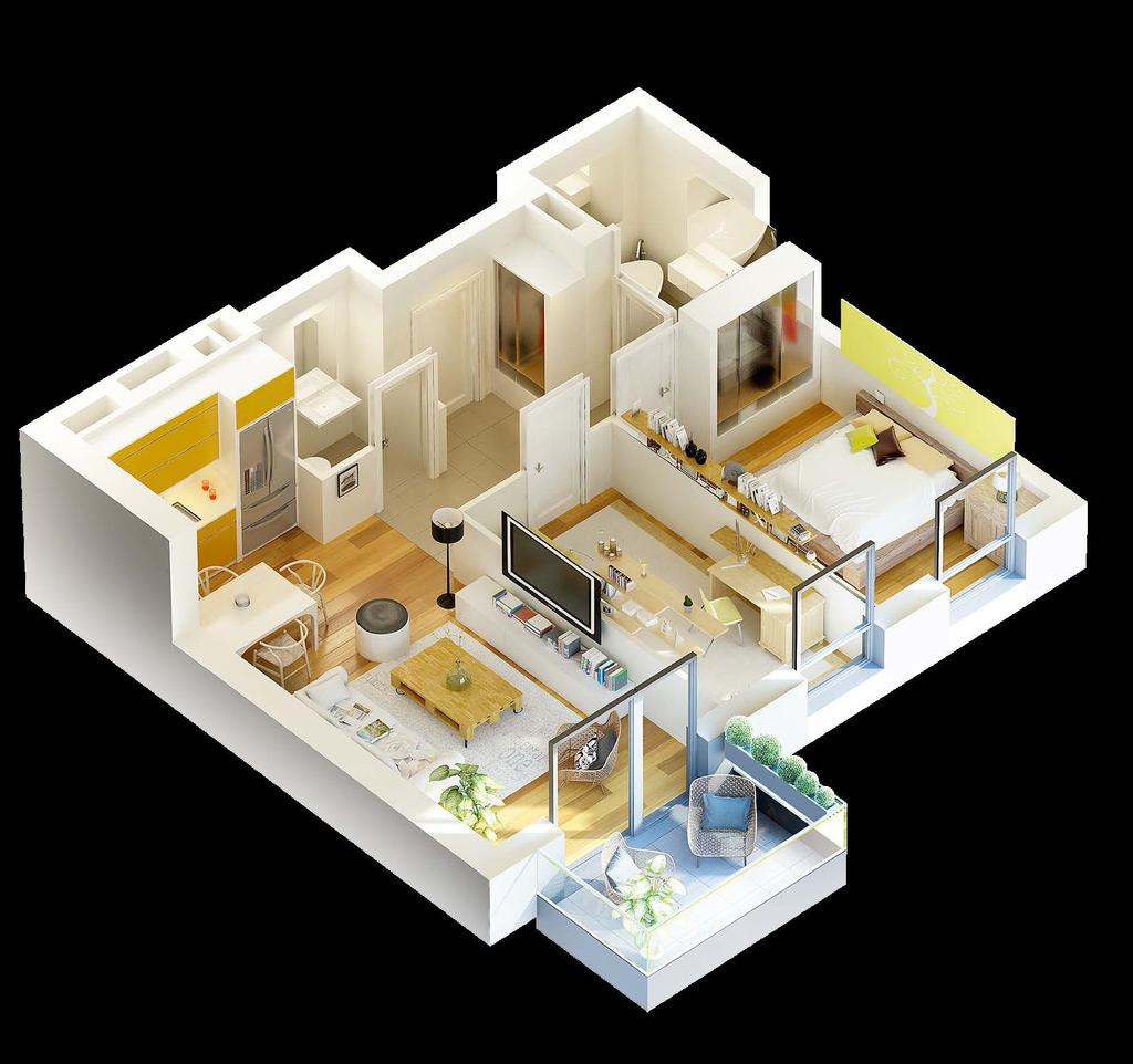 rzy pokoje dla rodziny 56,18 m²