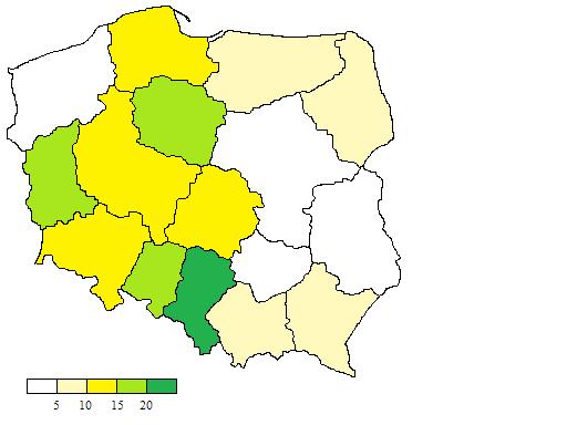 Rys. 6. Udział kwalifikowanego materiału siewnego w zasiewach. Rys. 7. Udział kwalifikowanego materiału siewnego zbóż w zasiewach w sezonie 2009/2010 [%]. 5.