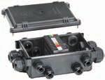 8KV 002 44-03 Puszka kablowa z 8 x 4 złączami tykowymi płaskimi (6,3 x 0,8 mm) IP 2 2 x 73 x 43 8-styk.