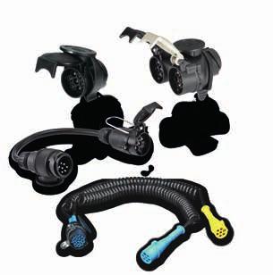 2. Złącza wtykowe 2.9 Adaptery 2 V / 24 V 80 8 Zastosowaie: Szczegóły produktu Adapter z 3-stykowego giazda (ISO 446) pojazdu pociągowego a 7-stykową wtyczkę (ISO 724) przewodu przyczepy.
