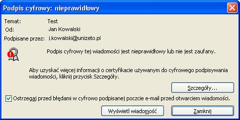 lub zaszyfrowania wiadomości.