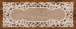 Serviette 049040 /o25 Bieżnik gipiurowy /  ekri / ecru / экрю / ecru Rozmiar / size / размеp / Größe (cm): 093254 50 x 40 093251 60 x 50 093252 110 x 50 19