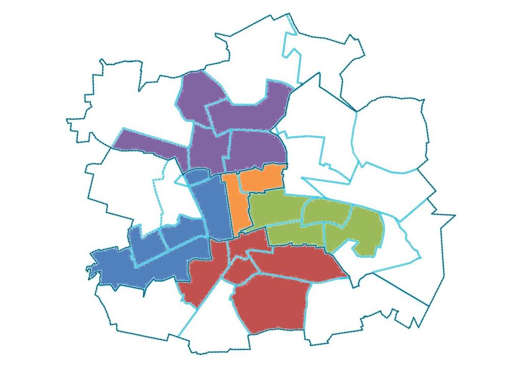 Rynek mieszkaniowy w Łodzi wolnorynkowy najem lokali mieszkalnych Jednostki pomocnicze miasta Łodzi (dawniej dzielnice), w których poddano badaniu i analizie wybrane osiedla: Bałuty (Radogoszcz,
