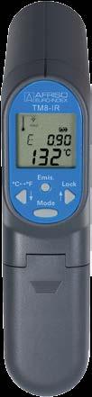 46 obrotowe zawory mieszające ARV 3-drogowe Termometr elektroniczny TM8-IR (pirometr) Bezdotykowy pomiar Dzięki wykorzystaniu promieniowania podczerwonego pomiar temperatury jest bezdotykowy,