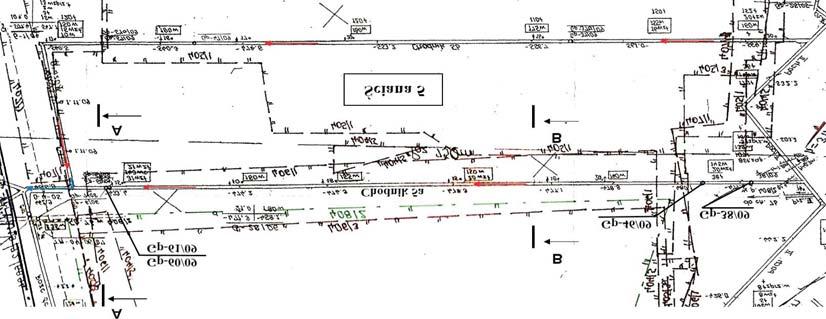 Rys. 9. Wycinek mapy pok³adu 408/1 z naniesionym chodnikiem 5a 9. Part of the 408/1 coal seam map with 5a roadway Rys. 10.