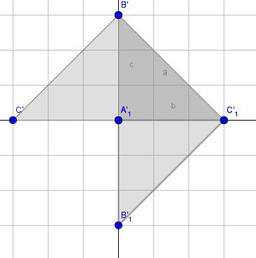 Sprawdziłem jakie figury otrzymam, gdy trójkąt odbiję względem 2 boków.