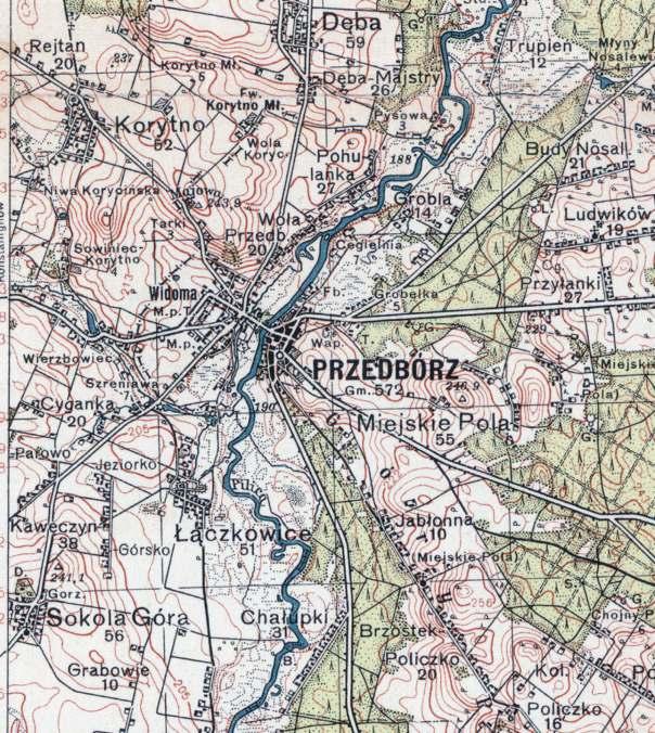 położenie Mapa WIG lata 30. XX w.