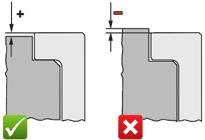 Przejście powierzchni kołnierza w gniazdo pasowane musi posiadać fazkę o kącie 0,5-1,0 mm х 45. Dzięki temu wyokrąglenie kołnierza tulei nie siedzi na krawędzi.