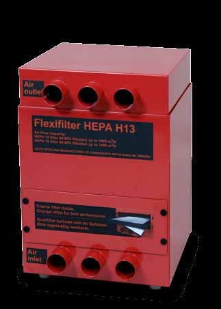 Klasa HEP H13 oznacza że poziom odfiltrowania sięga 99,95% przy szybkości maksymalnie 1080 m 3 /godz. Filtry węglowe zmniejszają obecność nieprzyjemnego zapachu.