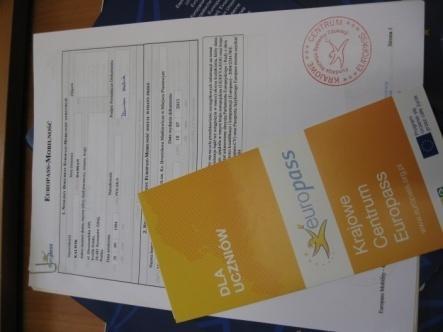 DOKUMENT EUROPASS MOBILNOŚD Po zakooczeniu praktyki/stażu uczestnicy projektu otrzymali certyfikaty potwierdzające odbycie praktyki zagranicznej i nabytych umiejętności