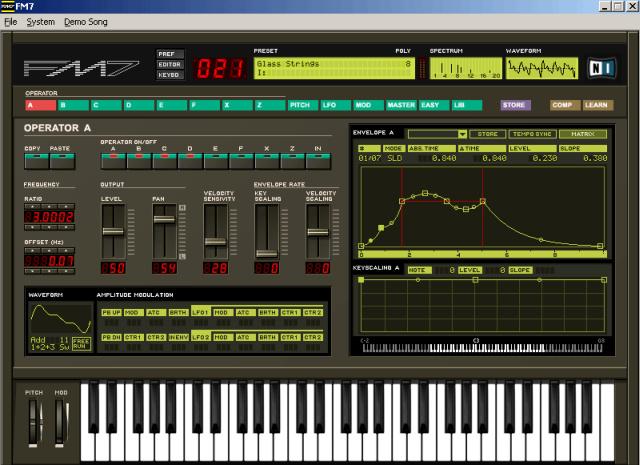 NI FM7 Native Instruments FM7 emulator syntezatora Yamaha DX7 Inne instrumenty syntetyczne Poza klasycznymi instrumentami klawiszowymi, istnieją syntezatory