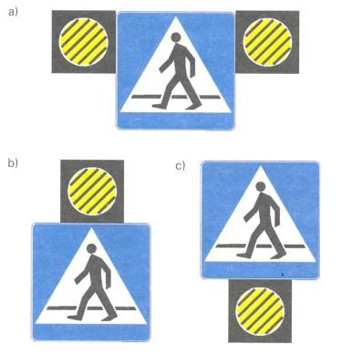 b) rodzaju prądu, c) liczby typu i mocy znamionowej źródeł światła, d) symbolu klasy ochronności elektrycznej oprawy wbudowanej w znak, e) symbolu IP stopnia ochrony odporności na wnikanie wilgoci i