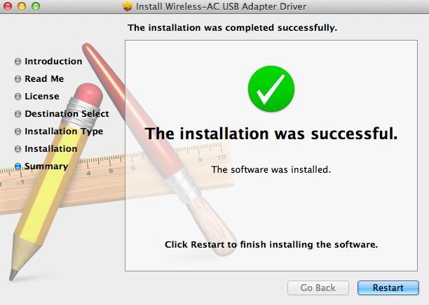 11. Po zakończeniu instalacji zobaczysz następujący ekran, informujący o powodzeniu instalacji. Kliknij Restart aby ponownie uruchomić komputer. 12.