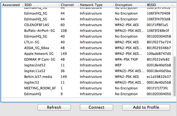 VII-3-3. Zakładka Available Network Zakładka Availible Network zawiera listę wszystkich dostępnych w zasięgu sieci bezprzewodowych, wraz z informacjami o każdej z sieci.