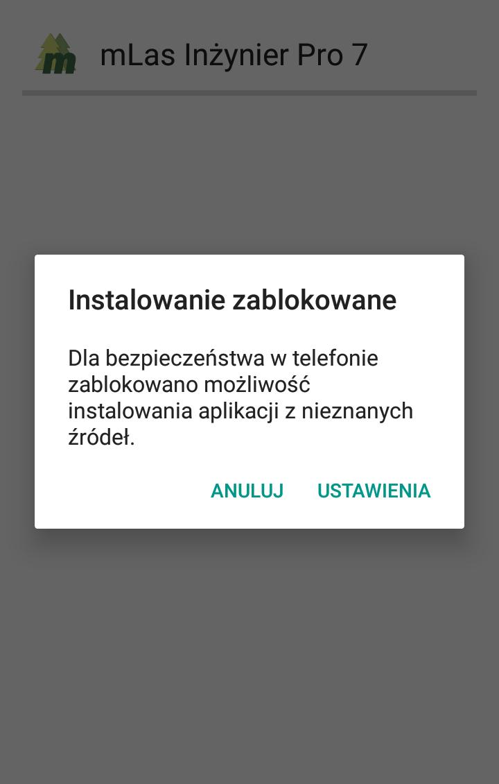 6. Użytkownik instaluje aplikację na urządzeniu. Aby poprawnie zainstalować program niezbędna jest akceptacja wymaganych uprawnień aplikacji.