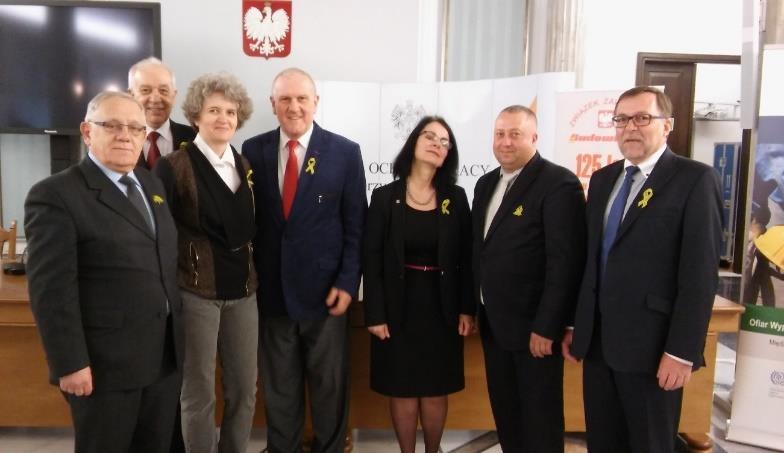 28.04.2017 Uroczysta sesja Rady Ochrony Pracy z okazji Międzynarodowego Dnia Ofiar Wypadków przy Pracy i Chorób Zawodowych zorganizowana przez Związek Zawodowy Budowlani. w Sali Kolumnowej Sejmu RP.