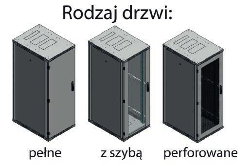 BETA-LIGHT Szafa teleinformatyczna 9 Wys. użytkowa U x 44,45 MM 24U 32U 38U 42U Wymiary w mm szer. wys. całk. głęb.