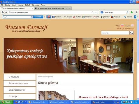 Strona internetowa muzeum Muzeum posiada własną stronę internetową (www.muzeumfarmacji.