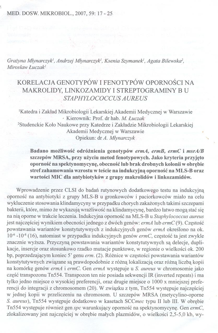 MED. DOSW. MIKROBIOL.