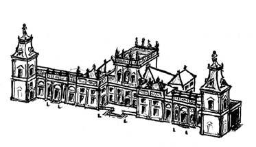W kolejnych latach dwór przemienił się w barokowy pałac, zaprojektowany przez Augustyna Locciego Młodszego. Dobudowano nowe komnaty, dwie wieże, pierwsze piętro, a nawet jedną salę na drugim piętrze.