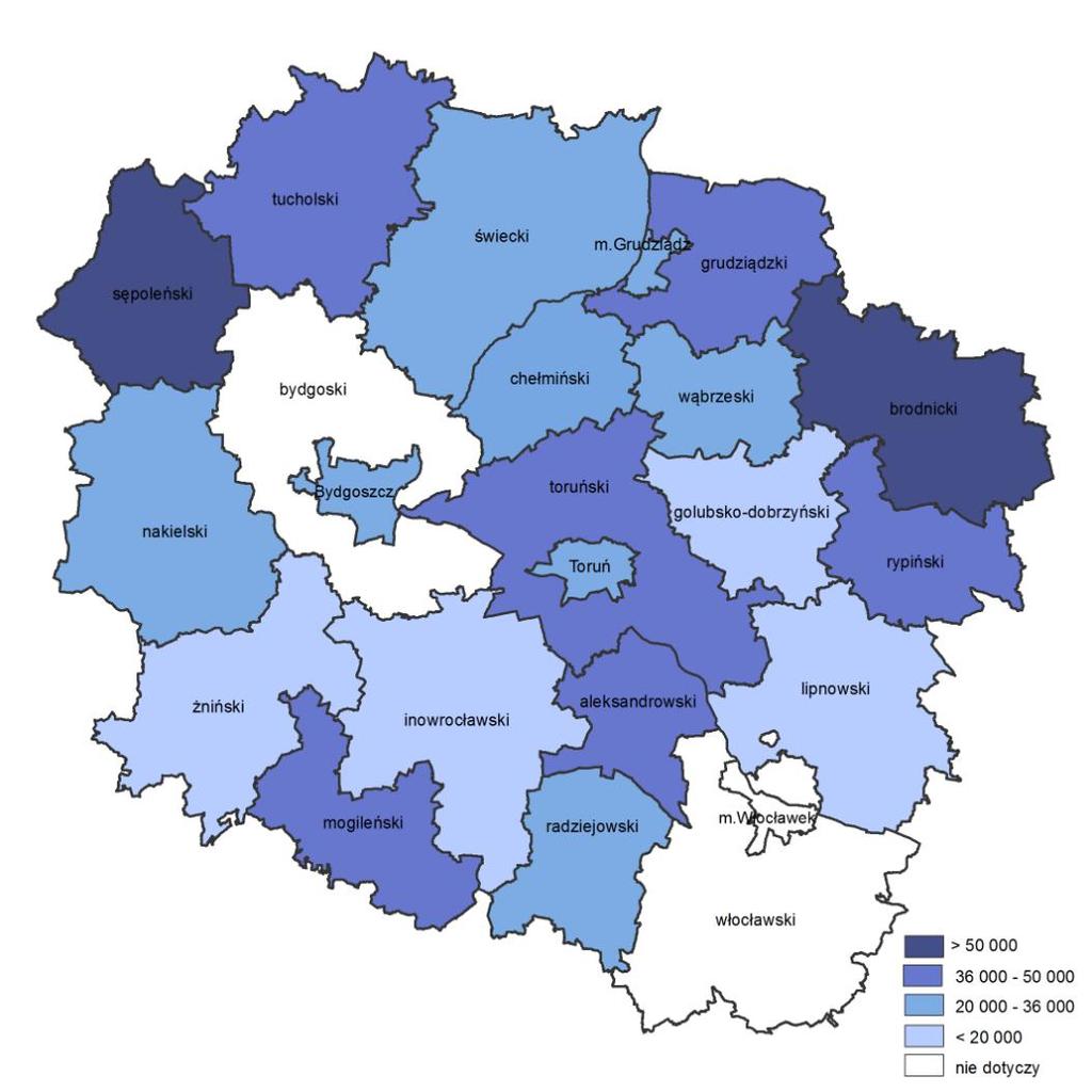 REGIONALNA ANALIZA POTRZEB W OBSZARZE OCHRONY ZDROWIA Mapa 2.