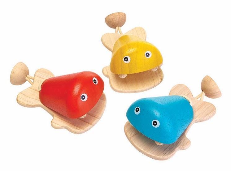 Kastaniety rybki, nowy wzór, Plan Toys