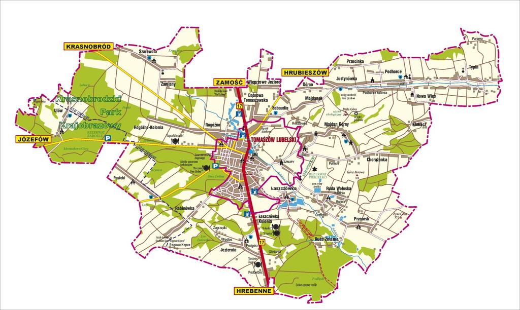 2. Przestrzeń i środowisko 2.1. Cechy przestrzeni gminnej Gmina Tomaszów Lubelski jest gminą wiejską, otaczającą będące jej siedzibą miasto Tomaszów Lubelski. Zajmuje powierzchnię 17 089 ha.
