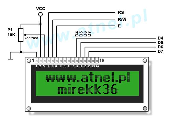 OPIS WYPROWADZEŃ PINÓW LCD HD44780 Rysunek 6