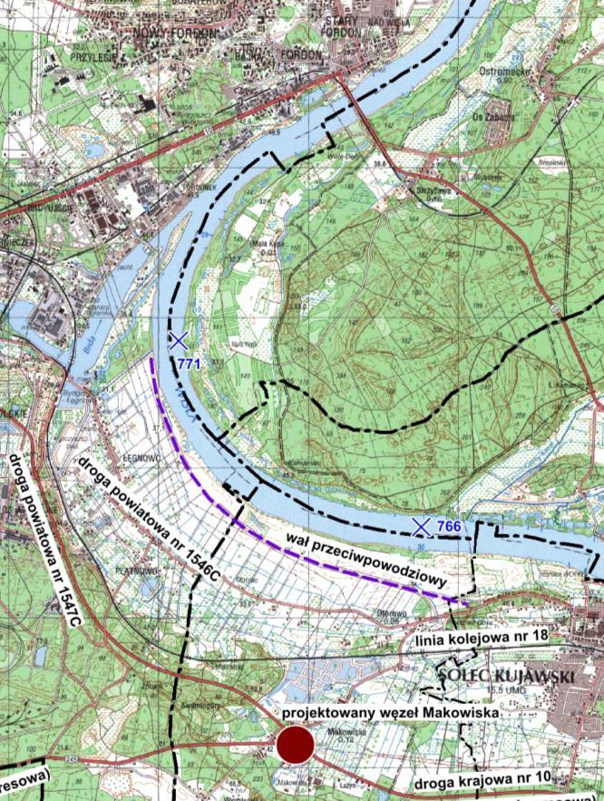 PLATFORMA MULTIMODALNA NA 766-771 KM LEWEGO BRZEGU WISŁY + Optymalna odległość od portów morskich Gdańska i Gdyni (ok. 200 km).