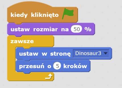 Wstawiamy kolejnego duszka, który będzie gonił naszego wcześniej wstawionego duszka i piszemy dla niego podobny skrypt: Podejmujemy rozmowę dotyczącą prędkości, z jaką porusza się duszek.