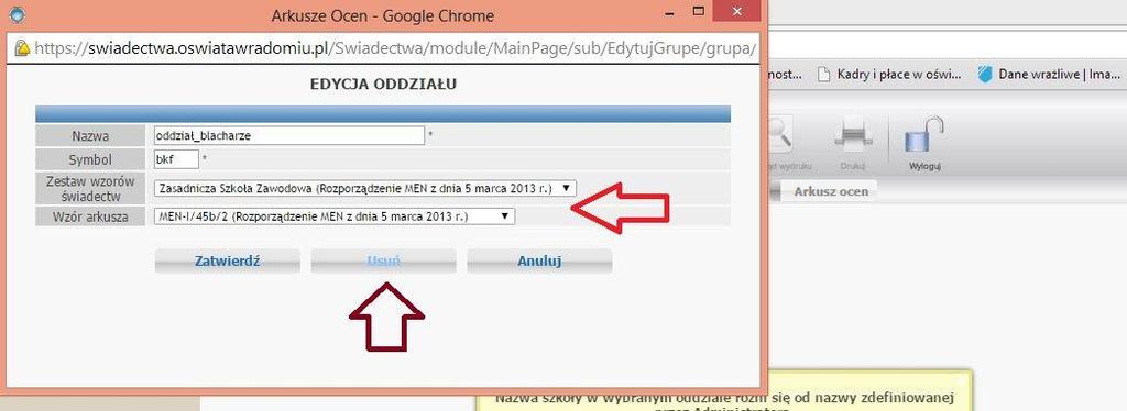 Możemy także usunąć każdy oddział i utworzyć go od nowa