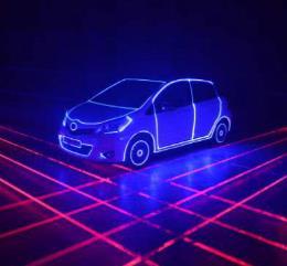 Laser show Połączenie przestrzennych efektów laserowych, grafiki, efektów