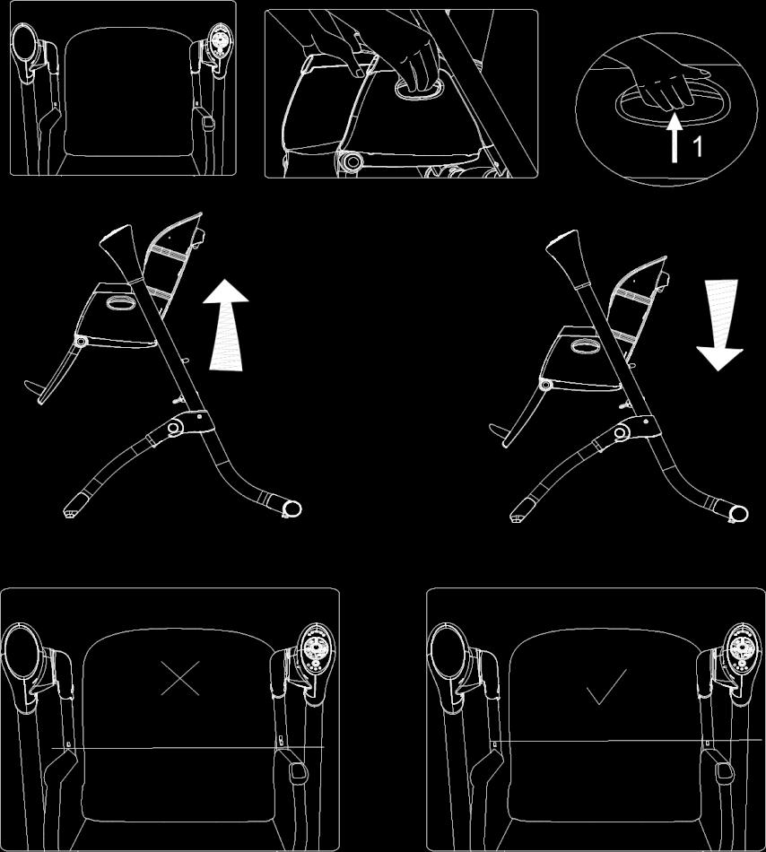 EN 12. Tray position: The tray can be adjusted into three positions.